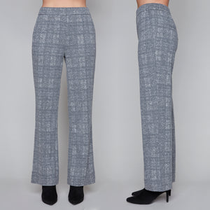 Carre Noir pull-on plaid pattern flare pants