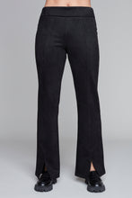Load image into Gallery viewer, Carre Noir pull-on faux suede pants with bottom front slit
