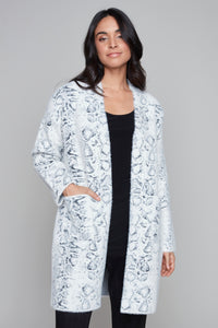 Carre Noir open-front animal print cardigan