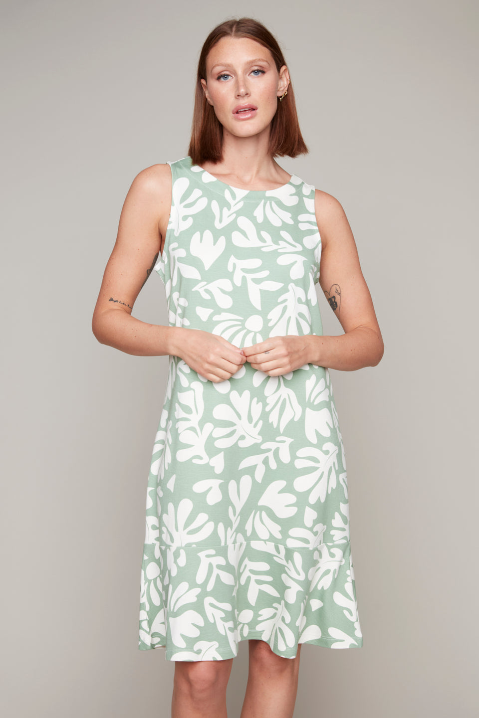 Carre Noir sleeveless abstract floral printed dress